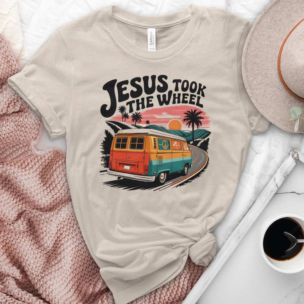 Jesus Took The Wheel Heathered Tee