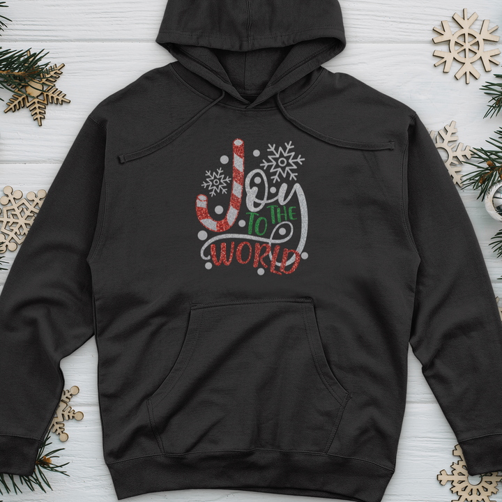 Joy To The World Candy Cane Midweight Hooded Sweatshirt