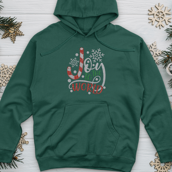 Joy To The World Candy Cane Midweight Hooded Sweatshirt