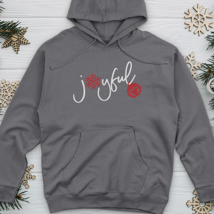 Joyful Christmas Flake Midweight Hooded Sweatshirt