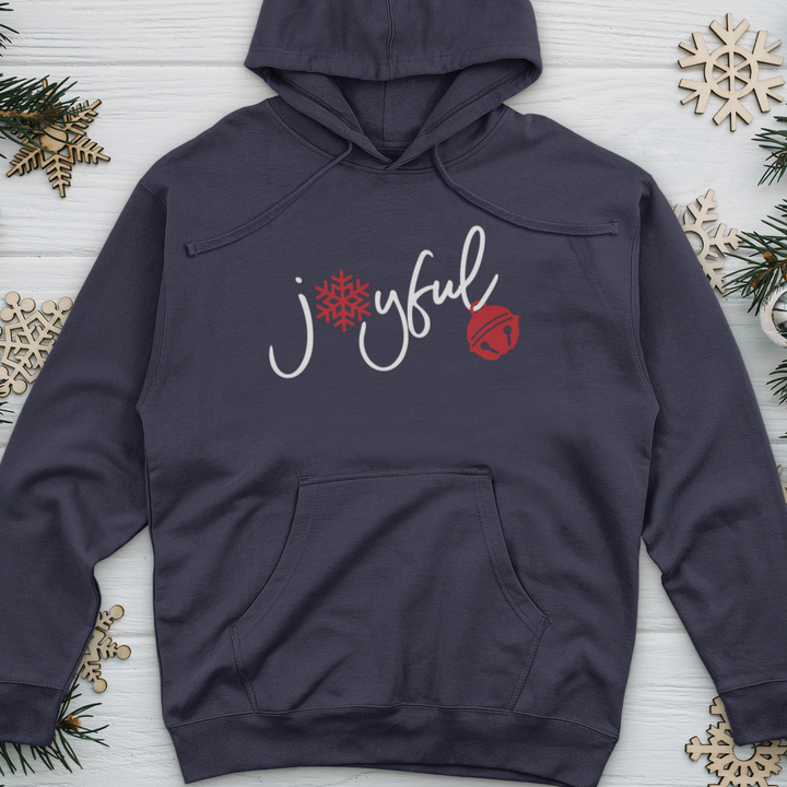 Joyful Christmas Flake Midweight Hooded Sweatshirt