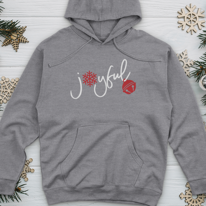 Joyful Christmas Flake Midweight Hooded Sweatshirt