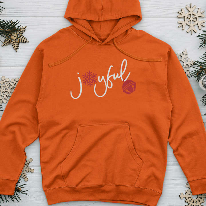 Joyful Christmas Flake Midweight Hooded Sweatshirt