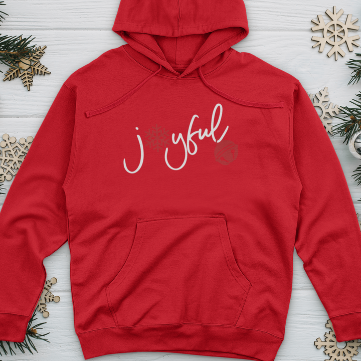 Joyful Christmas Flake Midweight Hooded Sweatshirt