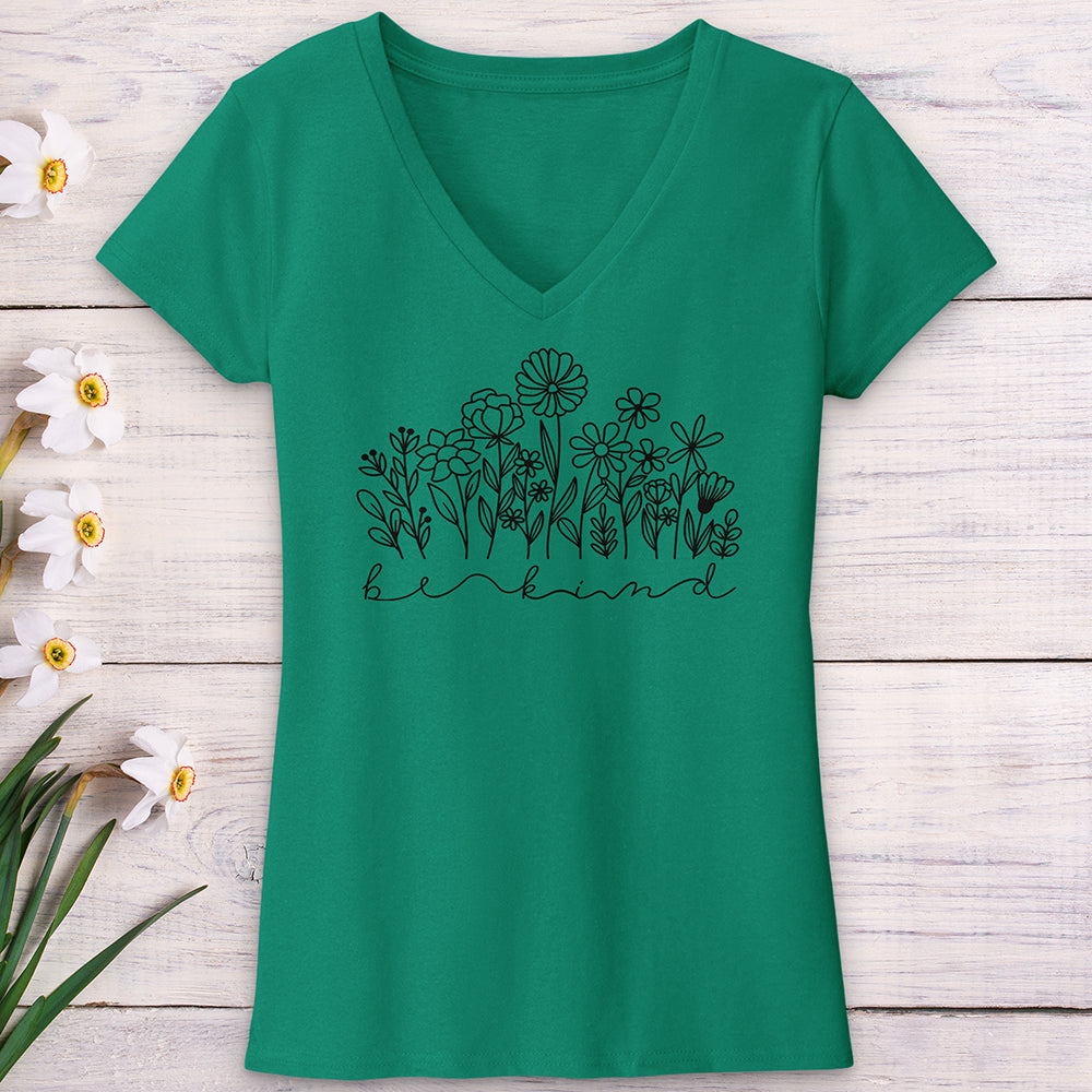 Be Kind Garden Black V-Neck Tee