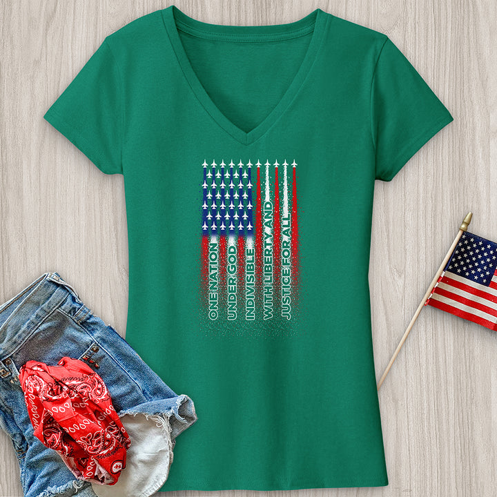 Allegiance Flag V-Neck Tee