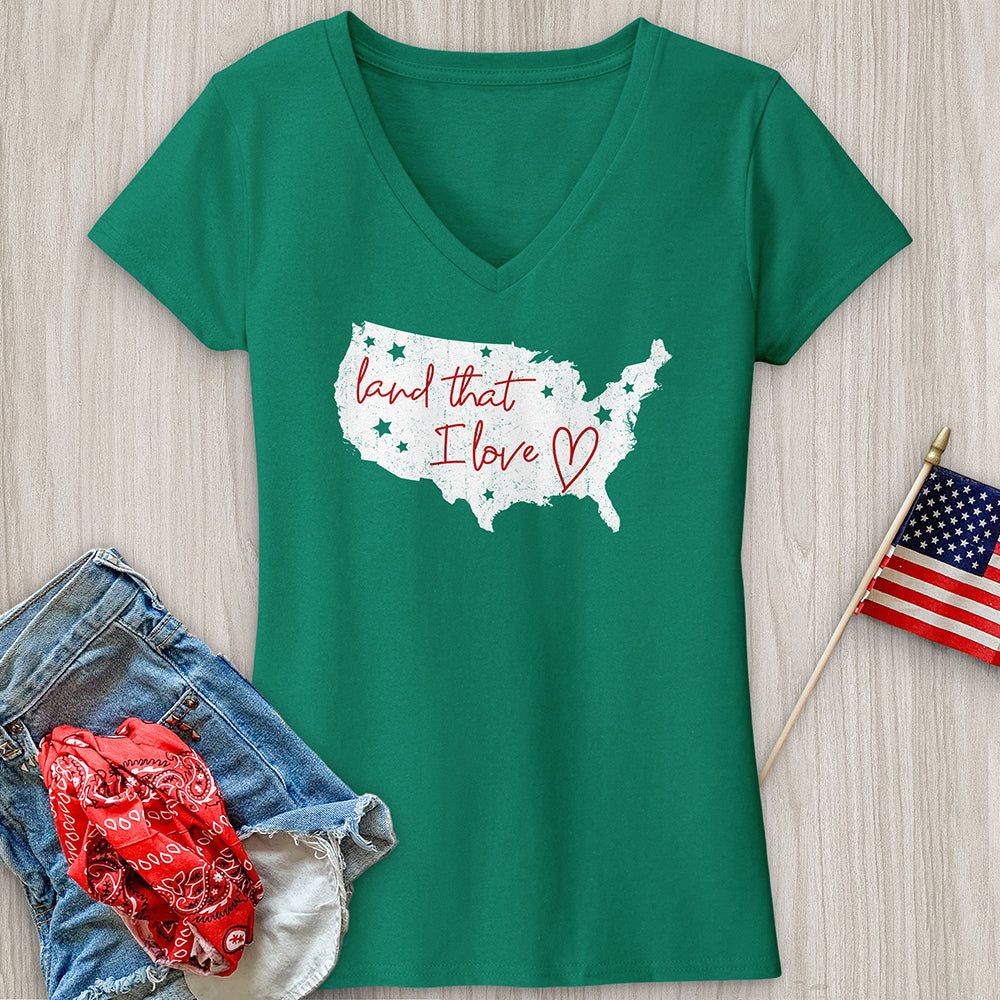 Land That I Love V-Neck Tee