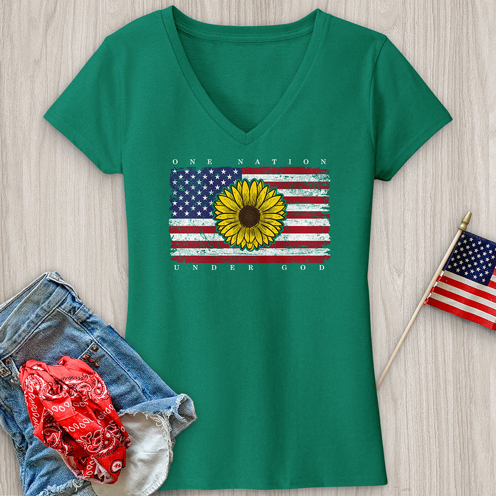 One Nation Flag V-Neck Tee