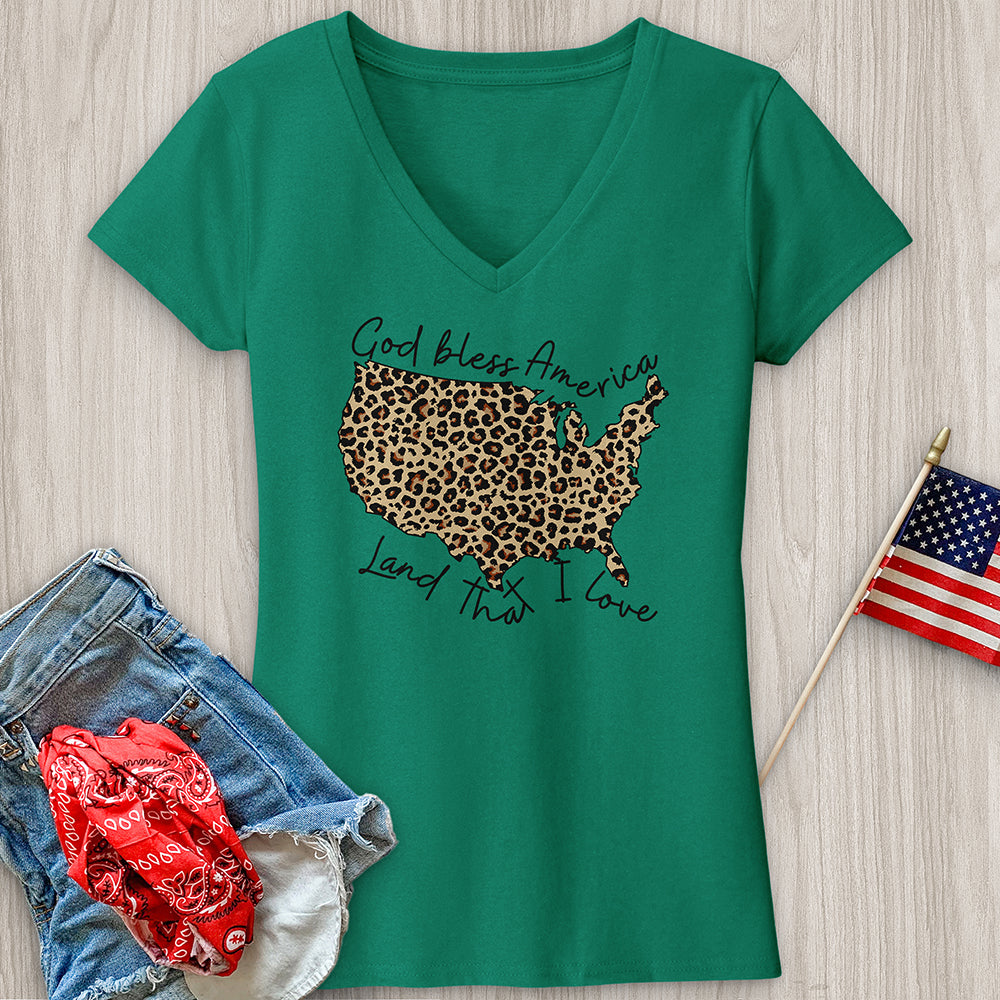 Leopard Print V-Neck Tee