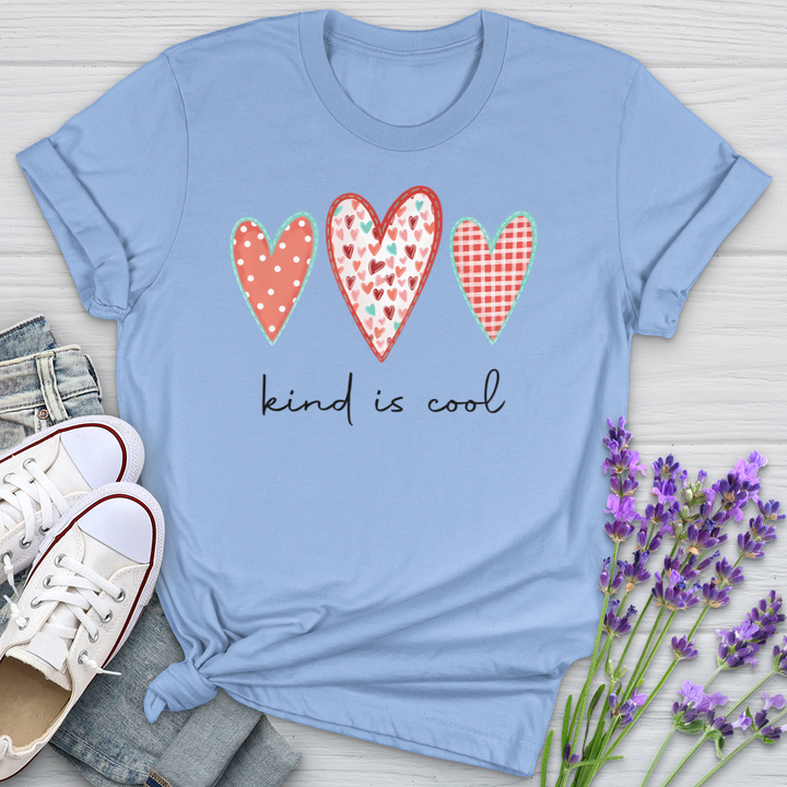 Kind Is Cool Pink Hearts Softstyle Tee