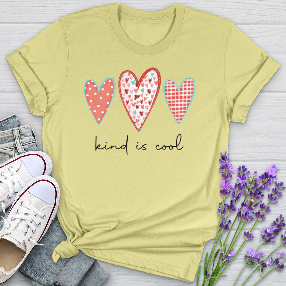 Kind Is Cool Pink Hearts Softstyle Tee