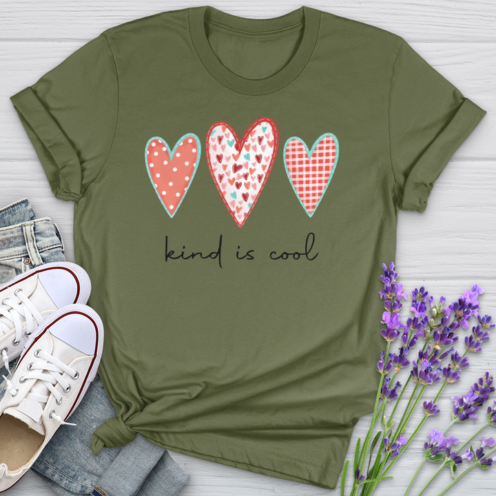 Kind Is Cool Pink Hearts Softstyle Tee