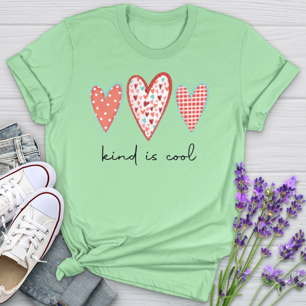 Kind Is Cool Pink Hearts Softstyle Tee