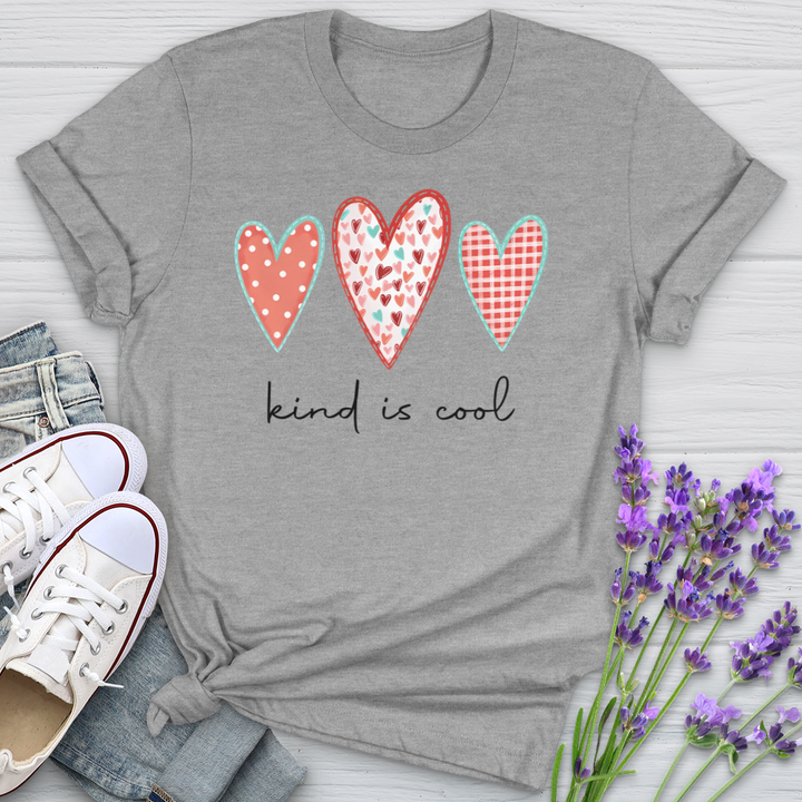 Kind Is Cool Pink Hearts Softstyle Tee