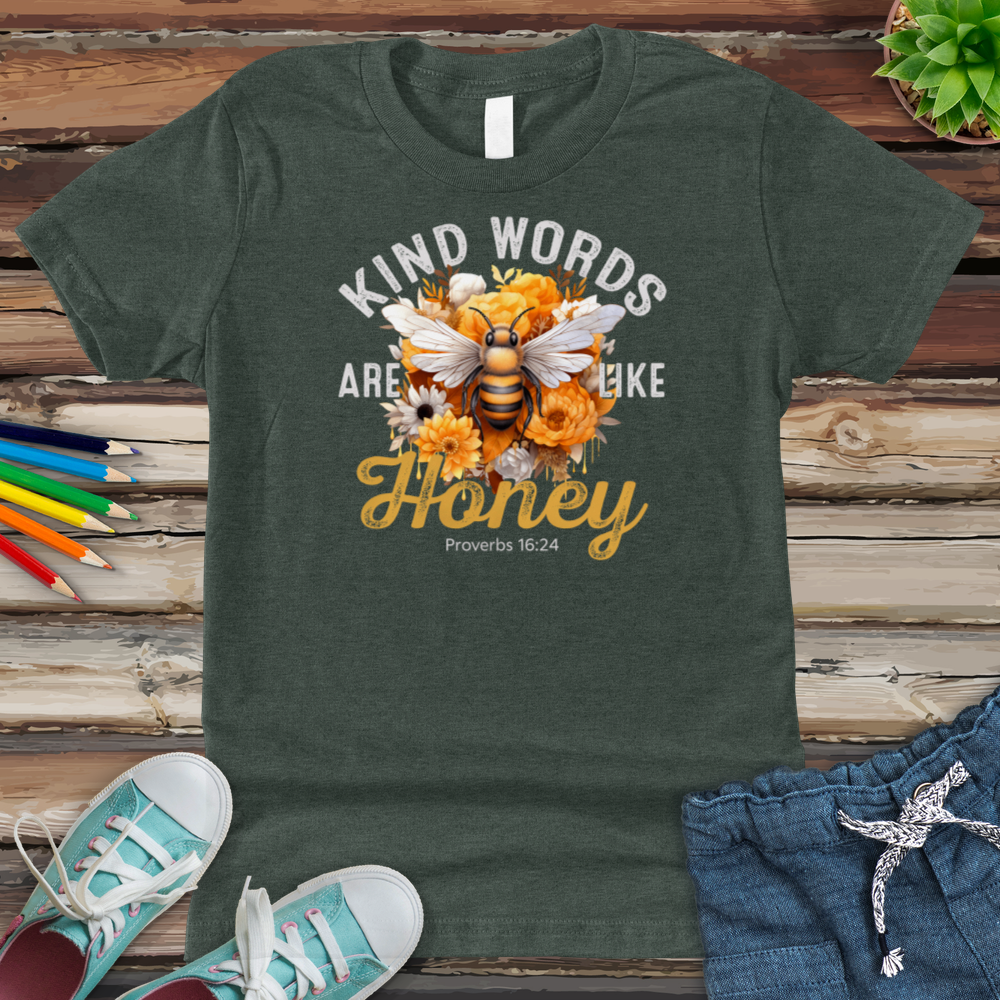 Kind Words Are Like Honey Youth Heathered Tee