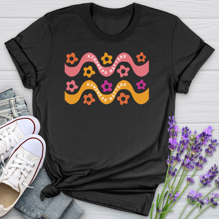 Kindness Matters Daisy Pattern Softstyle Tee