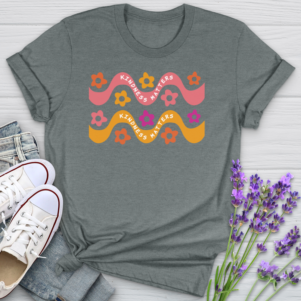 Kindness Matters Daisy Pattern Softstyle Tee