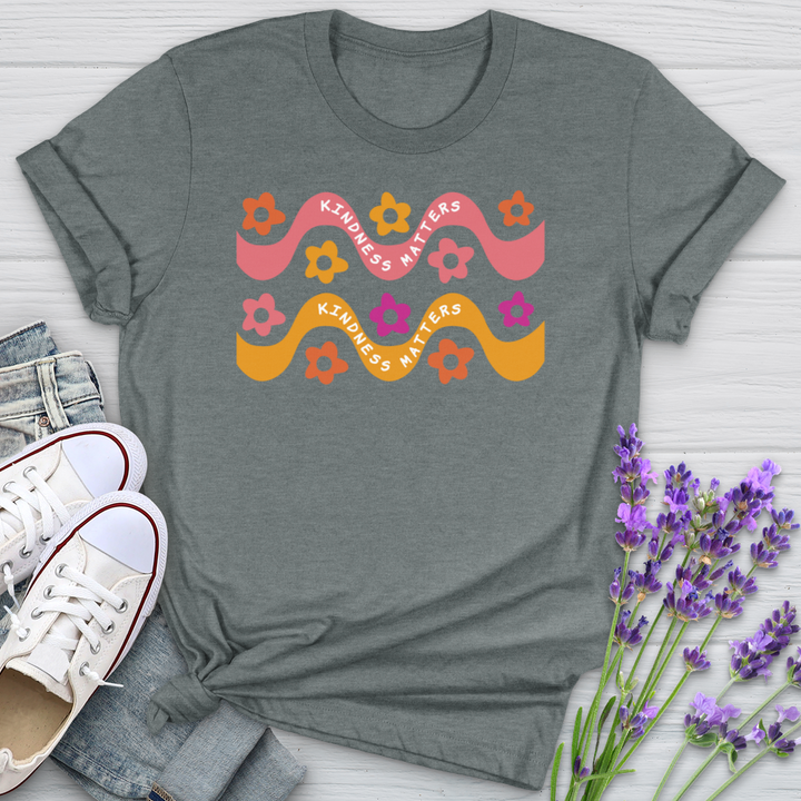 Kindness Matters Daisy Pattern Softstyle Tee