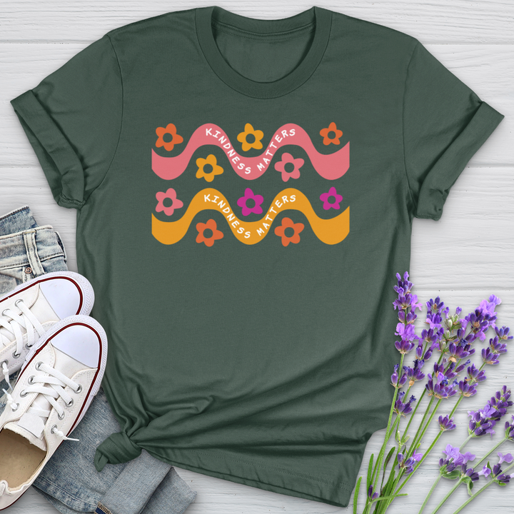 Kindness Matters Daisy Pattern Softstyle Tee