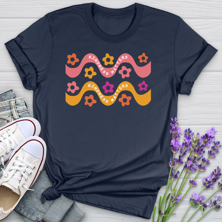 Kindness Matters Daisy Pattern Softstyle Tee