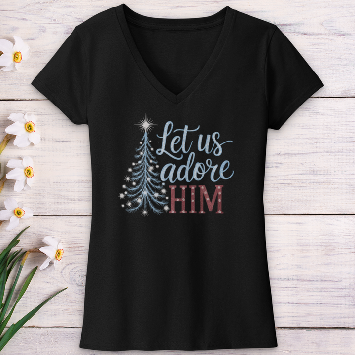 Let Us Adore Him Frozen V-Neck Tee