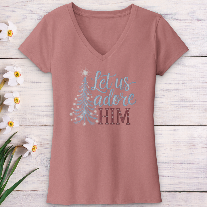 Let Us Adore Him Frozen V-Neck Tee