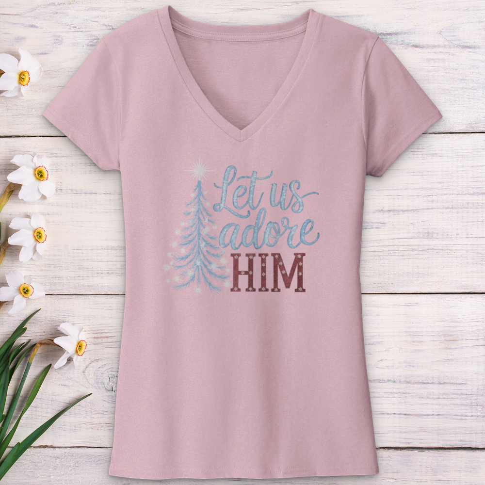 Let Us Adore Him Frozen V-Neck Tee