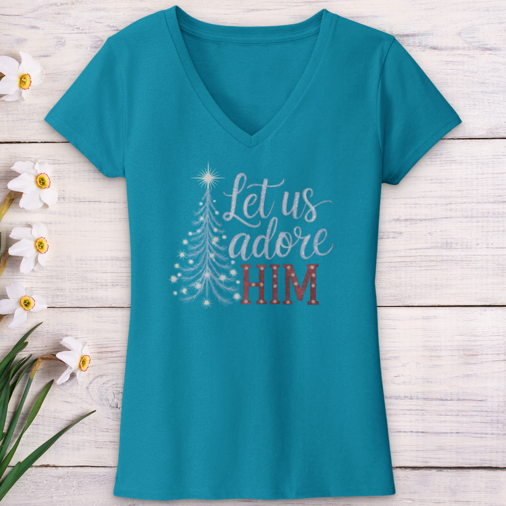 Let Us Adore Him Frozen V-Neck Tee