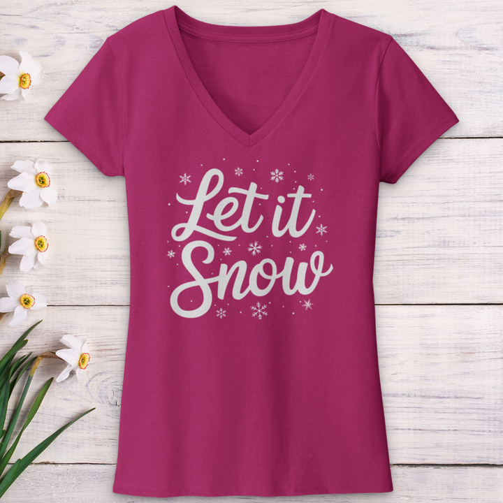 Let It Snow V-Neck Tee