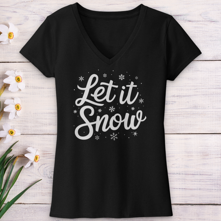 Let It Snow V-Neck Tee