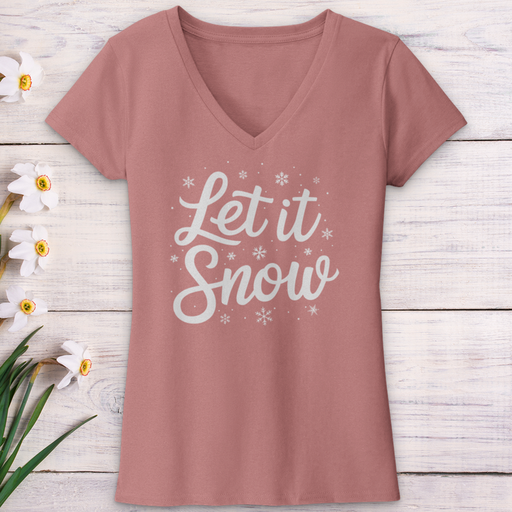 Let It Snow V-Neck Tee