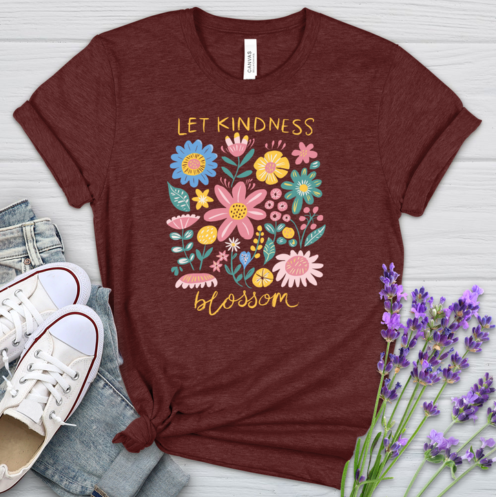 Let Kindness Blossom Heathered Tee