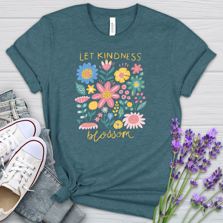 Let Kindness Blossom Heathered Tee