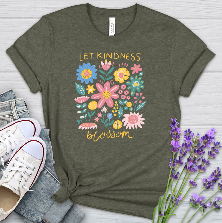 Let Kindness Blossom Heathered Tee