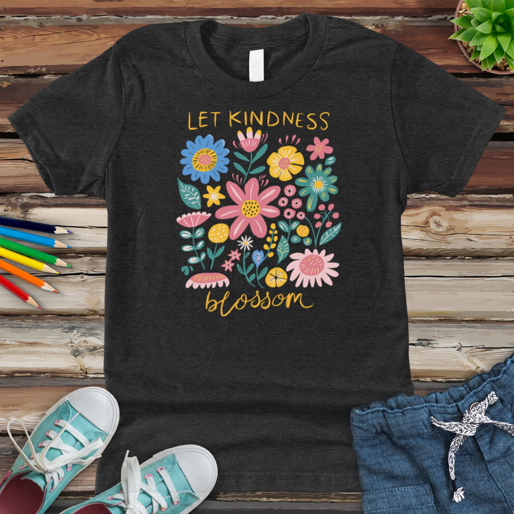 Let Kindness Blossom Youth Heathered Tee