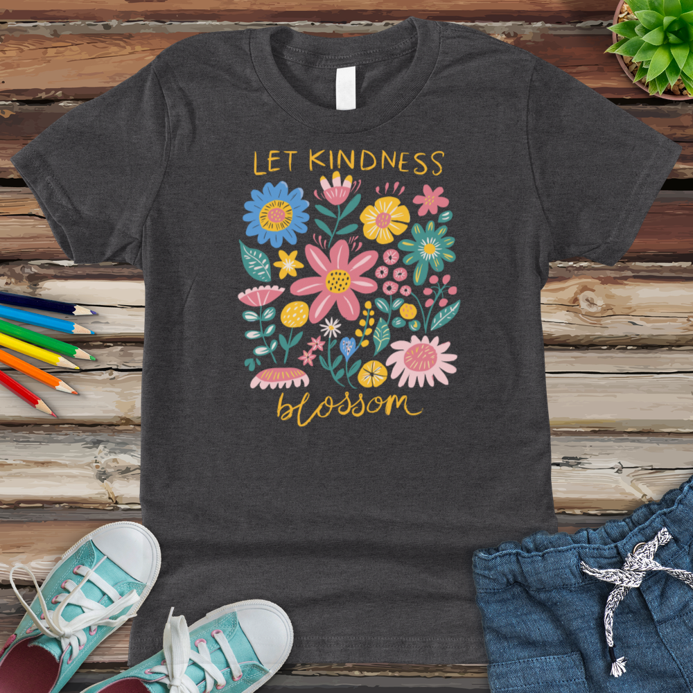 Let Kindness Blossom Youth Heathered Tee