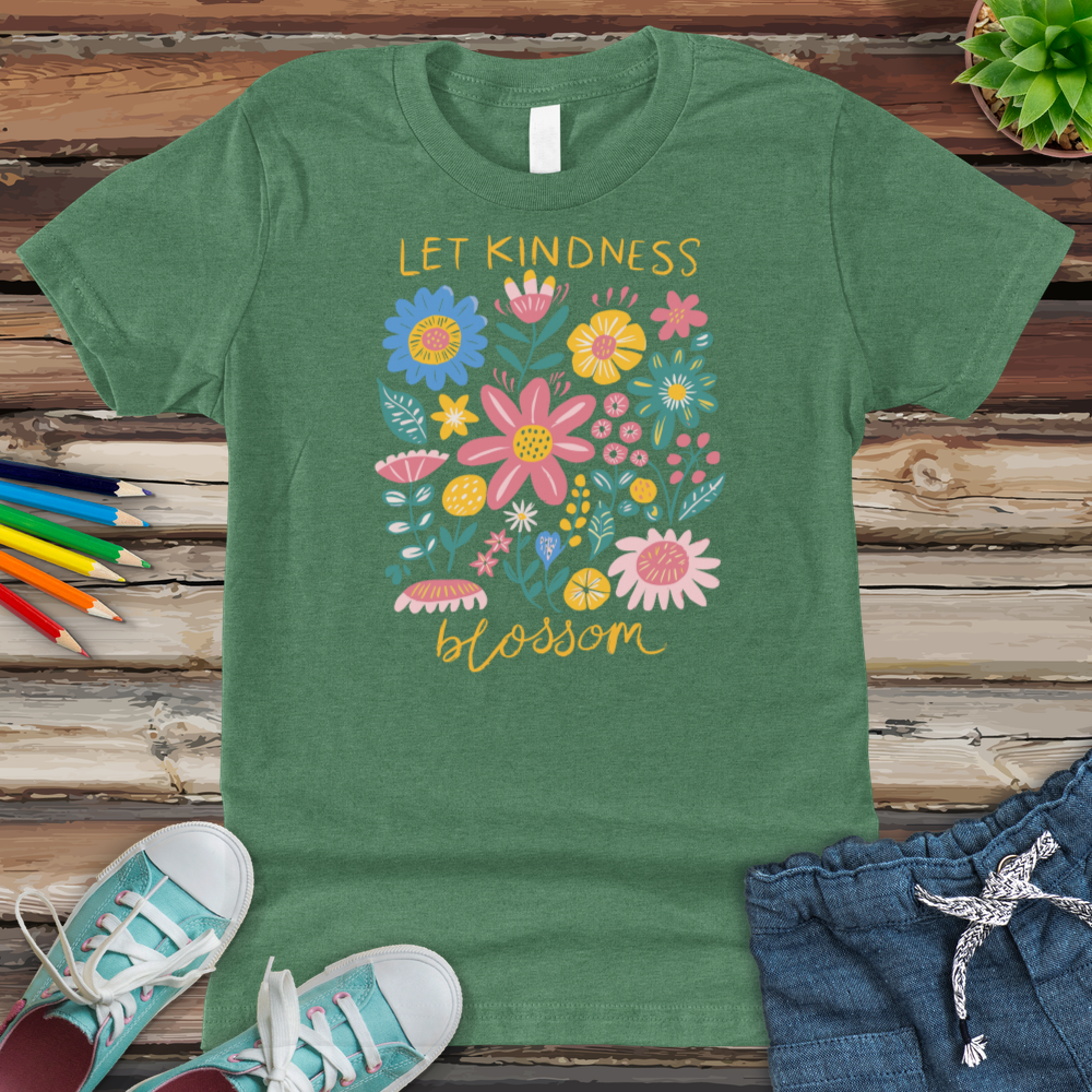 Let Kindness Blossom Youth Heathered Tee