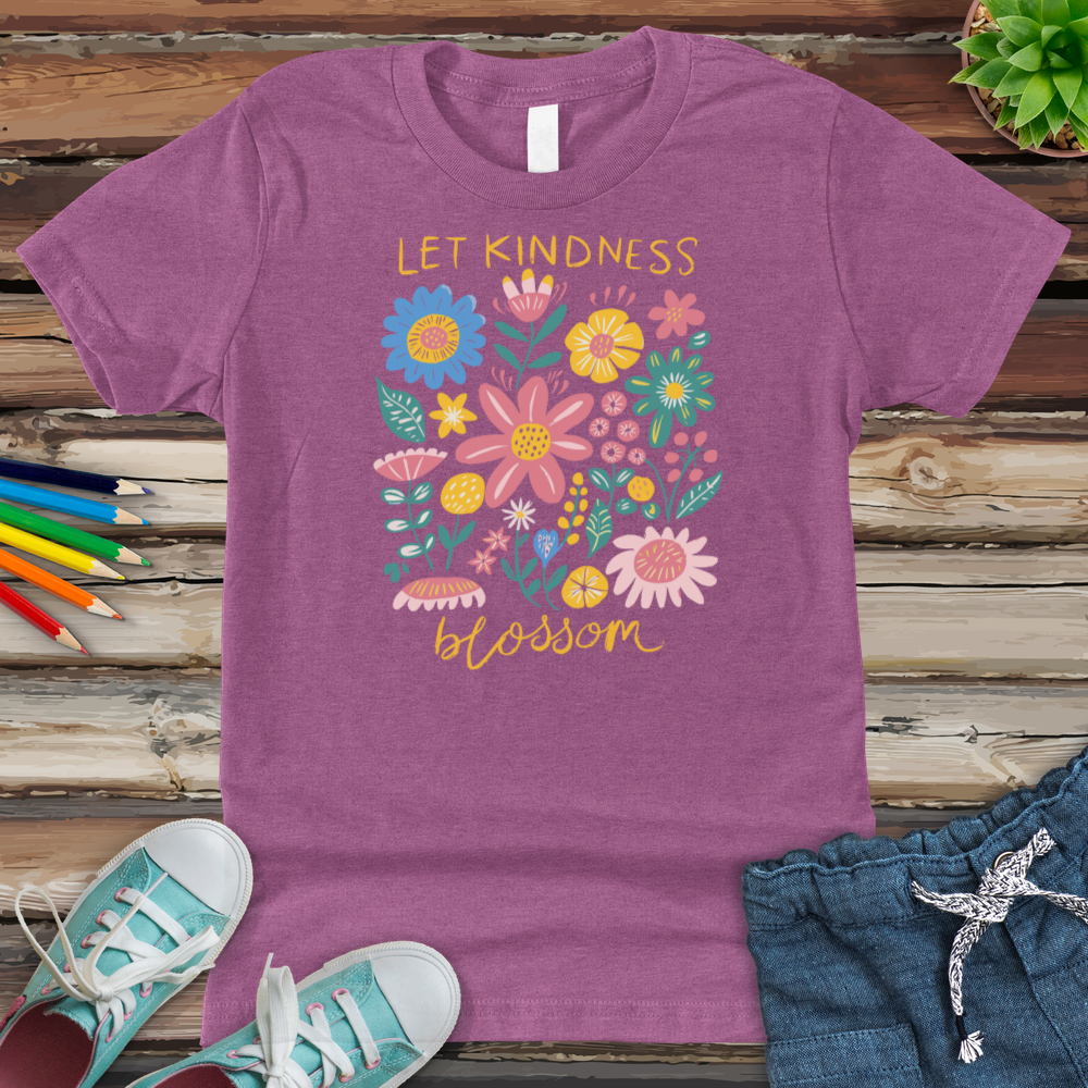 Let Kindness Blossom Youth Heathered Tee