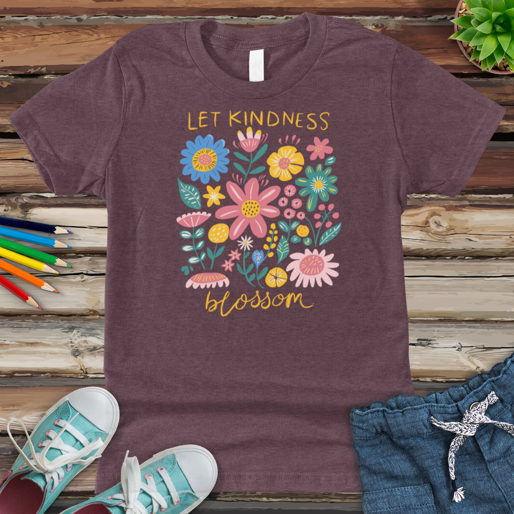 Let Kindness Blossom Youth Heathered Tee