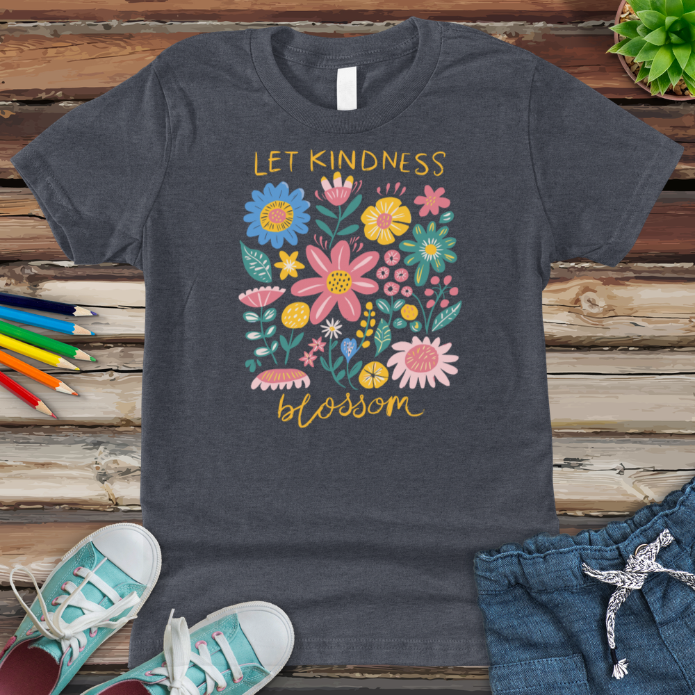 Let Kindness Blossom Youth Heathered Tee