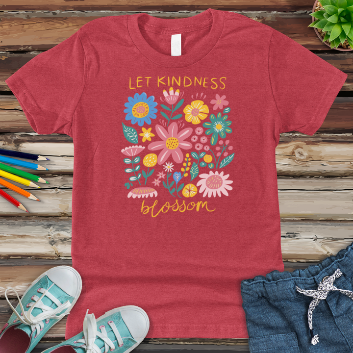 Let Kindness Blossom Youth Heathered Tee