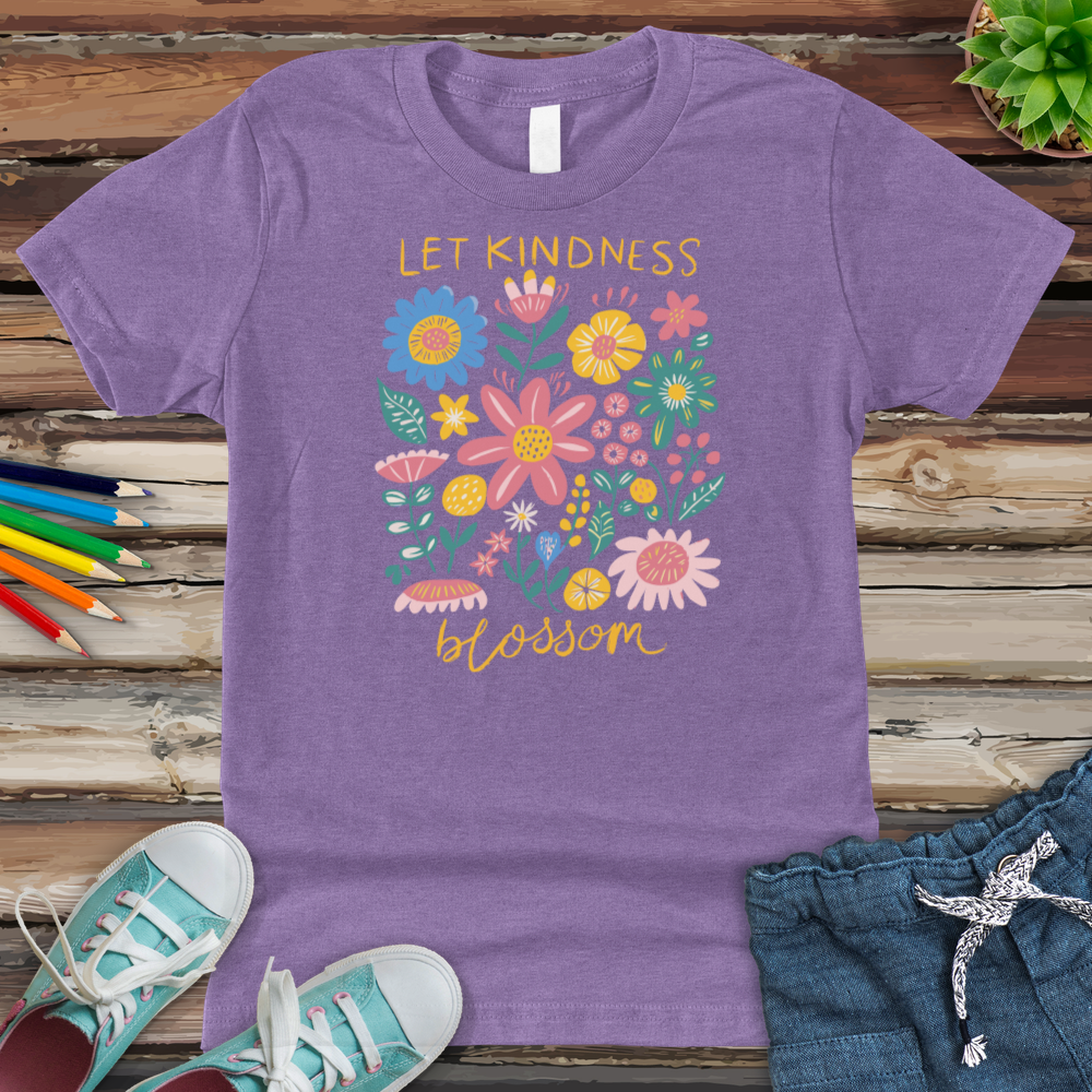 Let Kindness Blossom Youth Heathered Tee