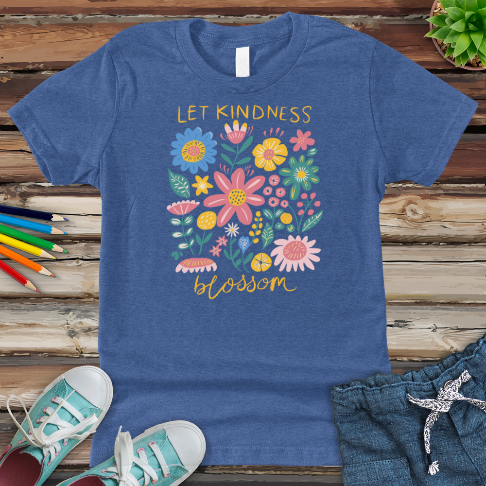 Let Kindness Blossom Youth Heathered Tee