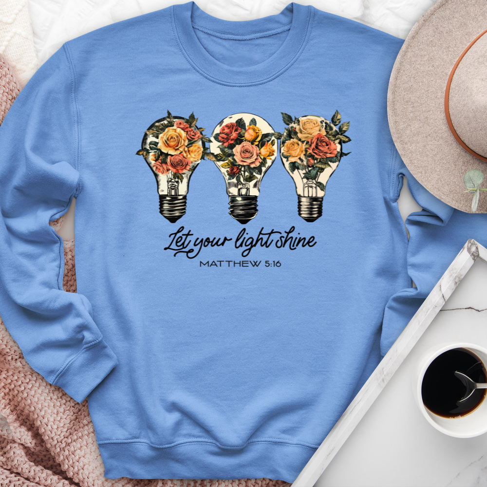 Let Your Light Shine Floral Bulb Crewneck