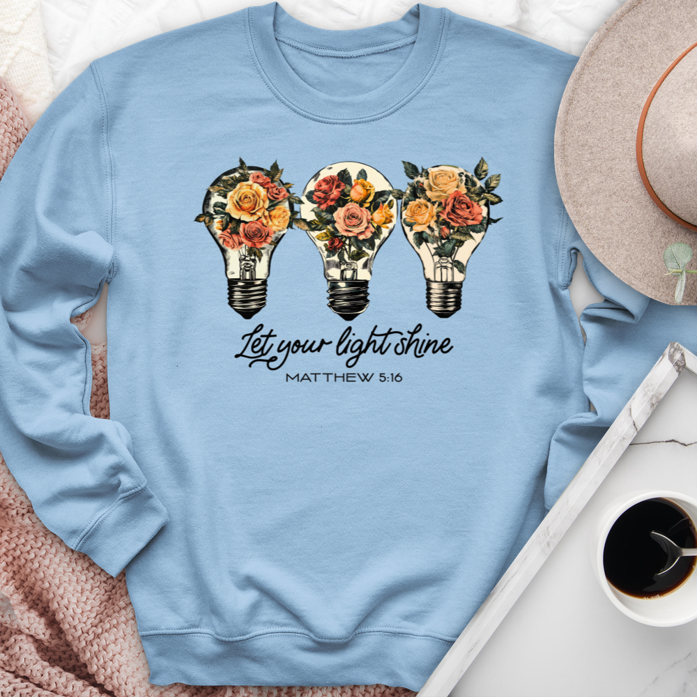 Let Your Light Shine Floral Bulb Crewneck