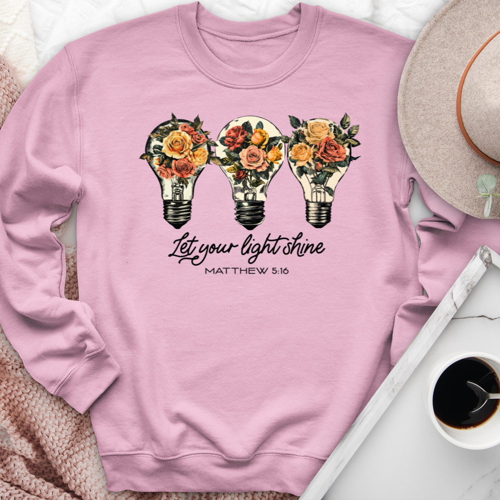 Let Your Light Shine Floral Bulb Crewneck