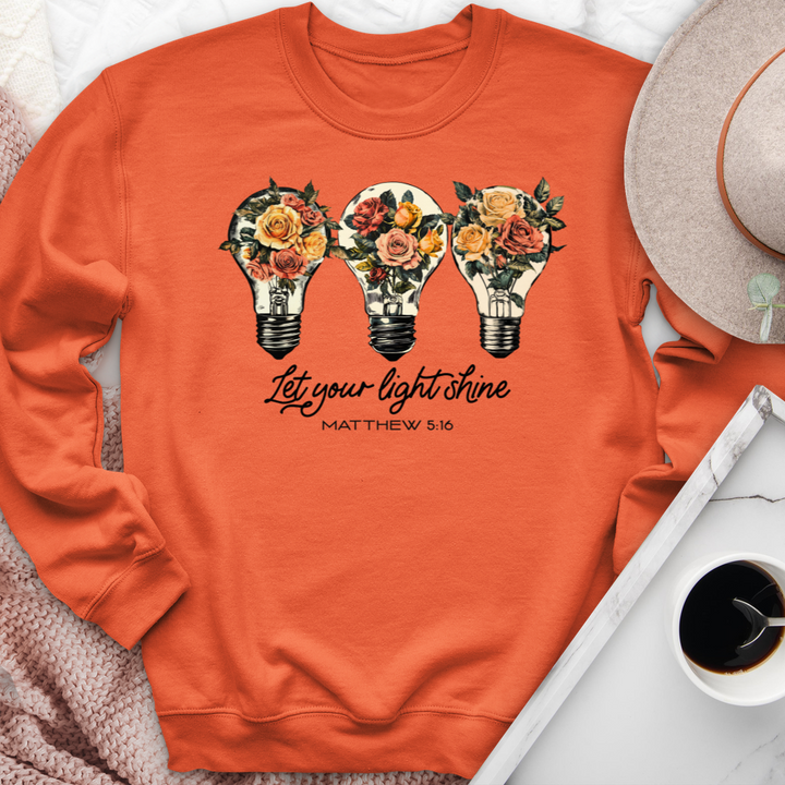 Let Your Light Shine Floral Bulb Crewneck