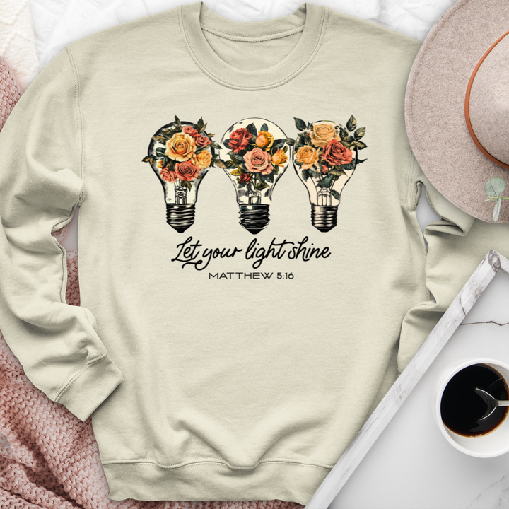 Let Your Light Shine Floral Bulb Crewneck