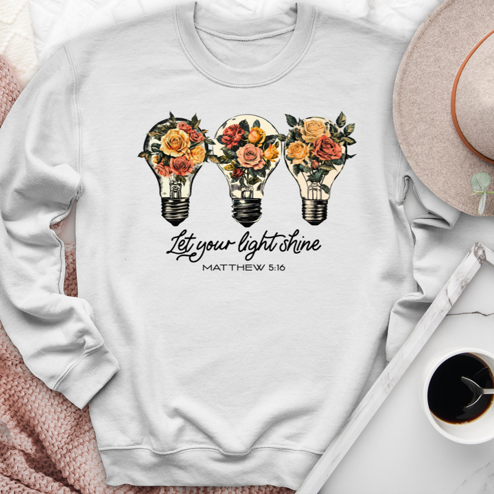 Let Your Light Shine Floral Bulb Crewneck