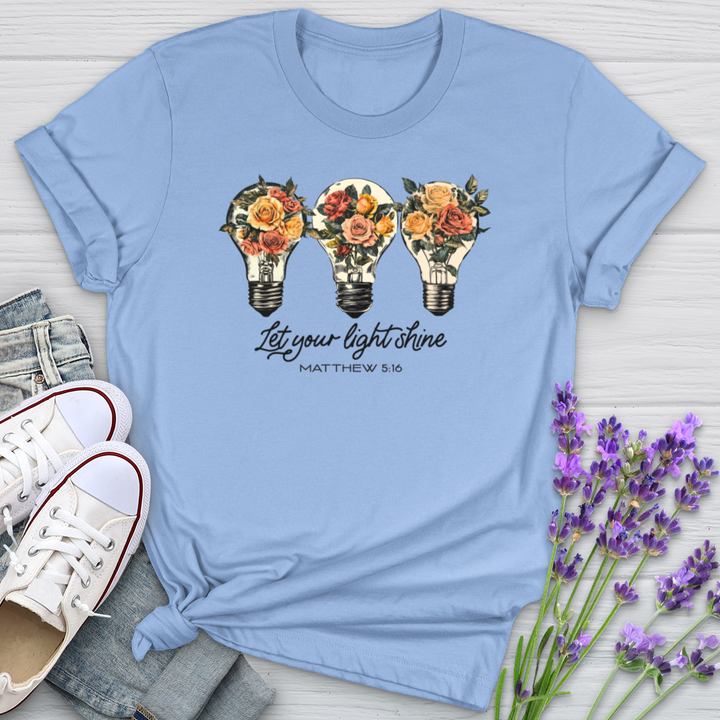 Let Your Light Shine Floral Bulbs Softstyle Tee